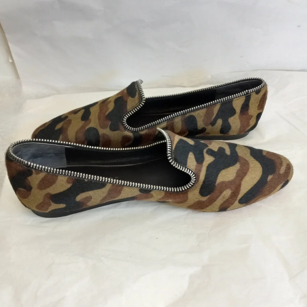 VERONICA BEARD Camo calf hair womens Loafers size 9.5 - Picture 4 of 12